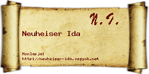 Neuheiser Ida névjegykártya